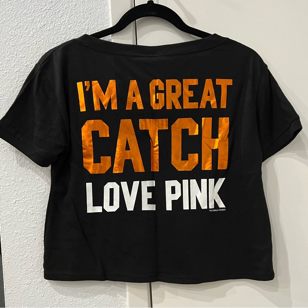 Victoria’s Secret MLB Giants Baseball cropped tee NEW Rare Great Catch VS